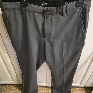 Greg Norman Collection Mens 34" Waist Houndstooth Charcoal Chinos